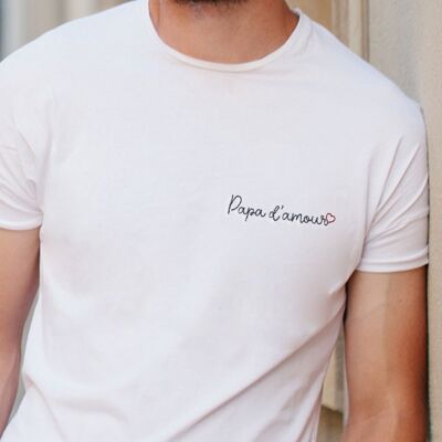 T-shirt brodé - Papa d'amour