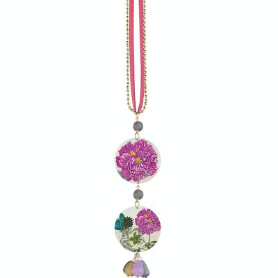 Celebra la primavera con gioielli ispirati ai fiori. Collana Donna The Circle Special Classico Fiore Viola Fondo Chiaro. Made in Italy