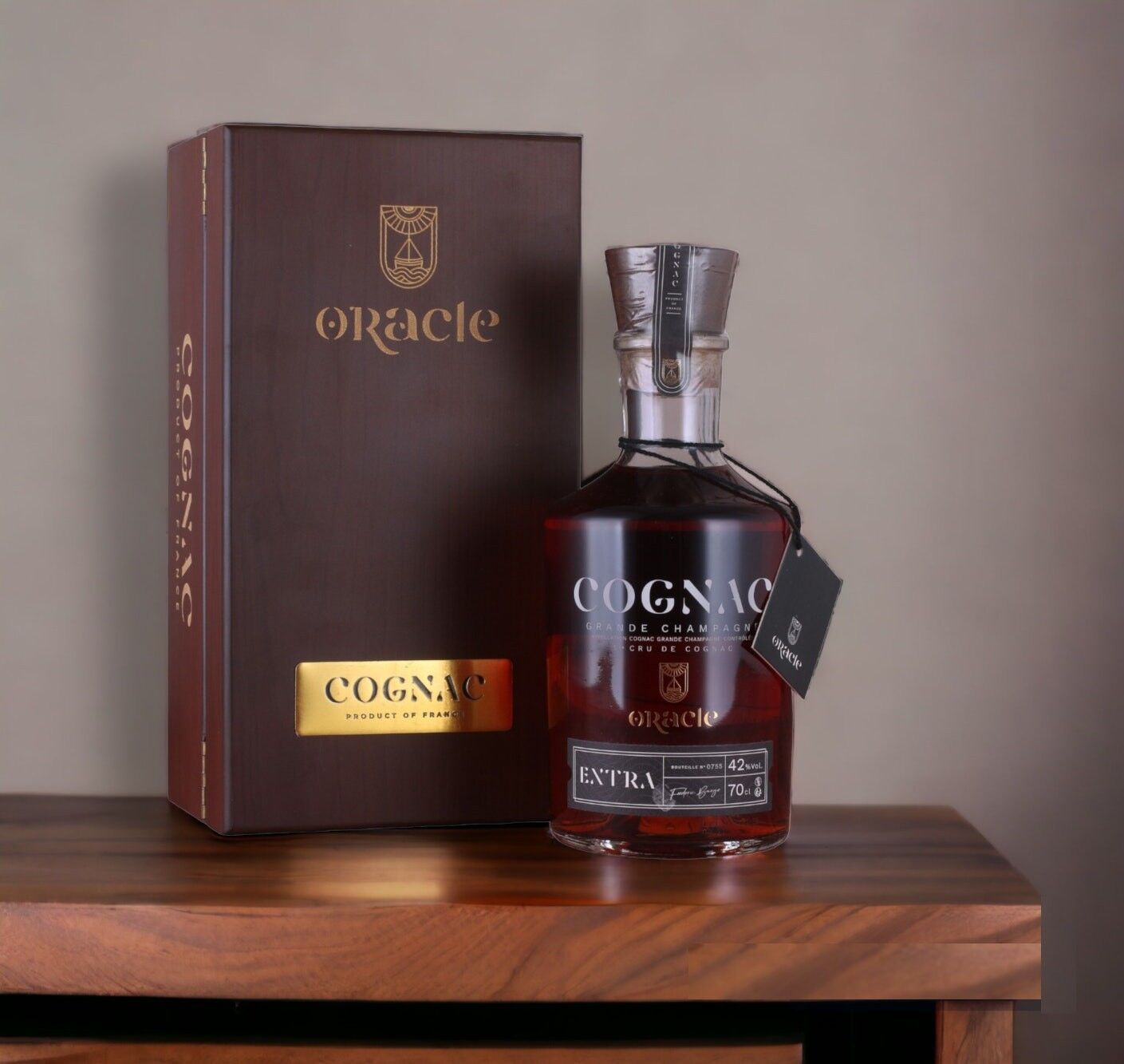 HOLZPRÄSENTATIONSSCHACHTEL COGNAC EXTRA GRANDE CHAMPAGNER 1ER CRU 42% VOL