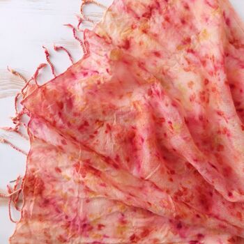 Echarpe 70% laine 30% soie teintée avec des teintures naturelles. Couleurs durables. 2