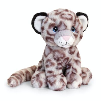Sitting snow leopard soft toy 18cm - KEELECO