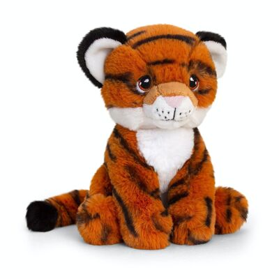 Sitting Tiger soft toy 18cm - KEELECO