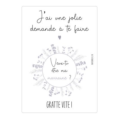 Carte à gratter "marraine"