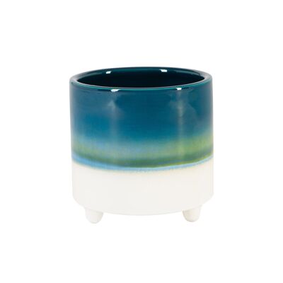 10.5cm Reactive Glaze Footed Plant Pot - by Nicola Spring