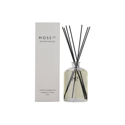 100 ml Lotus & Camelia Scented Reed Diffuser – von Moss St. Fragrances