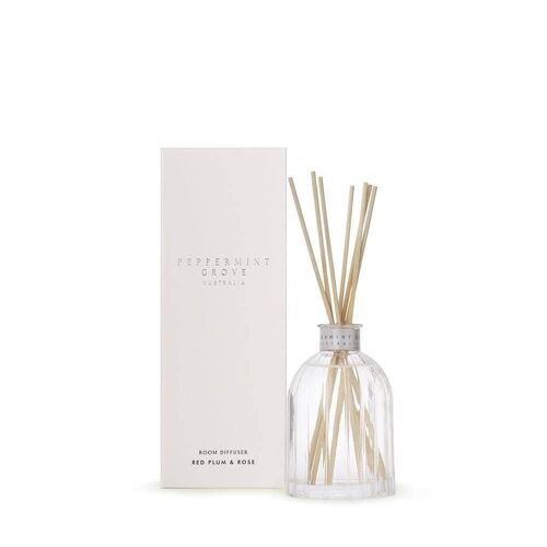 100ml Red Plum & Rose Scented Reed Diffuser - By Peppermint Grove