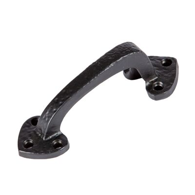 Maniglia per porta con punta di freccia rustica nera da 100 mm - Di Hammer & Tongs