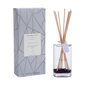 Diffuseur de roseaux parfumés aux infusions de cristal d'améthyste de 150 ml - Par Bramble Bay 1