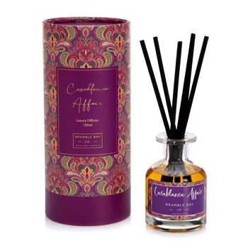 Diffuseur de roseaux parfumés botaniques Casablanca Affair de 150 ml - Par Bramble Bay 1