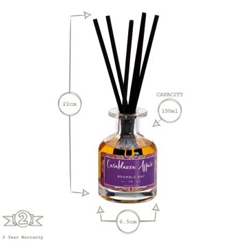 Diffuseur de roseaux parfumés botaniques Casablanca Affair de 150 ml - Par Bramble Bay 6