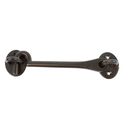 175mm Black Rustic Cabin Hook and Eye - By Hammer & Tongs