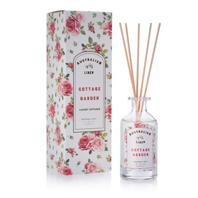 Bramble Bay Diffuseur de roseaux parfumés en lin australien Cottage Garden 180 ml