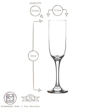 Flûte à champagne en verre Tokyo 210 ml - Par LAV 6