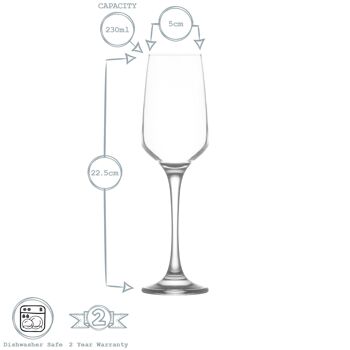 Flûte à champagne en verre Lal de 230 ml - Par LAV 5