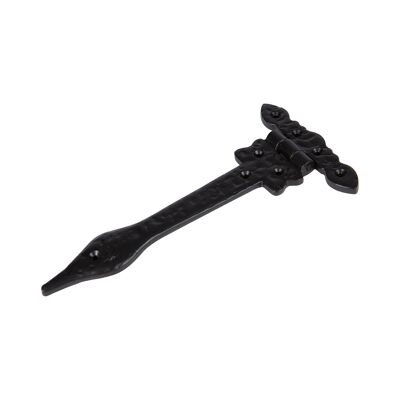 230 mm schwarz verziertes T-Scharnier – von Hammer & Tongs