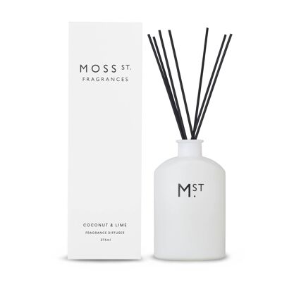 Diffuseur à roseaux parfumé à la noix de coco et au citron vert 275 ml - Par Moss St. Fragrances