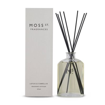 Difusor de varillas perfumadas de loto y camelia de 275 ml - de Moss St. Fragrances