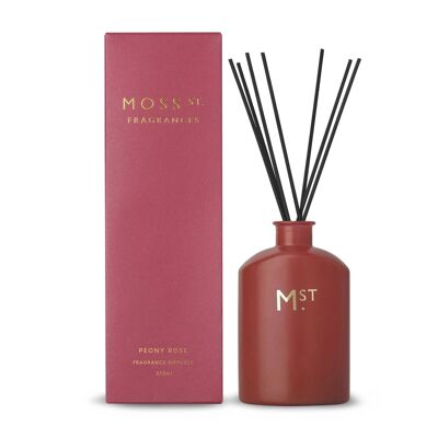 Diffusore a bastoncini profumato alla rosa peonia da 275 ml - di Moss St. Fragrances