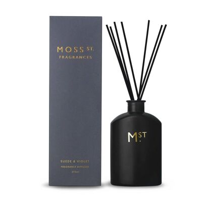 275ml Suede & Violet Scented Reed Diffuser - By Moss St. Fragrances