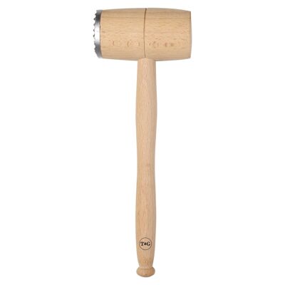 28cm FSC Beech Wooden Meat Hammer - Brown - By T&G