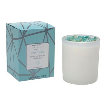 Bramble Bay Bougie parfumée à la cire de soja avec infusions de cristaux d'amazonite 300 g 1