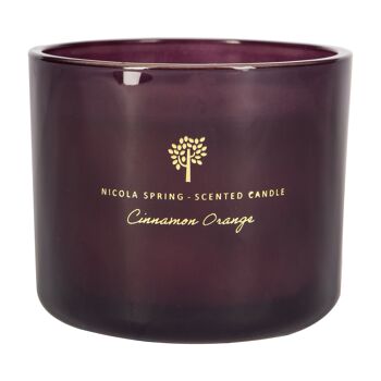 Bougie parfumée à la cire de soja cannelle et orange 300 g - Par Nicola Spring 1