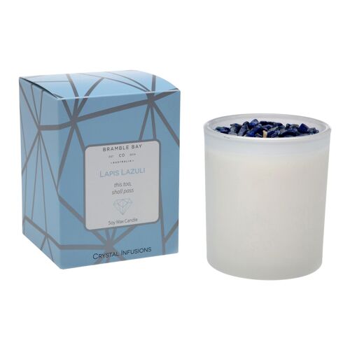 300g Lapis Lazuli Crystal Infusions Soy Wax Scented Candle - By Bramble Bay