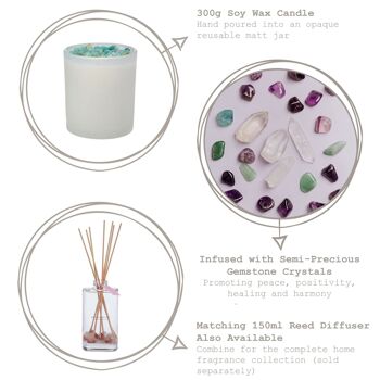 Bramble Bay Bougie parfumée à la cire de soja avec infusions de cristaux de quartz rose 300 g 5