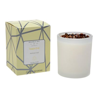 Bramble Bay Bougie parfumée à la cire de soja avec infusions de cristaux d'oeil de tigre 300 g