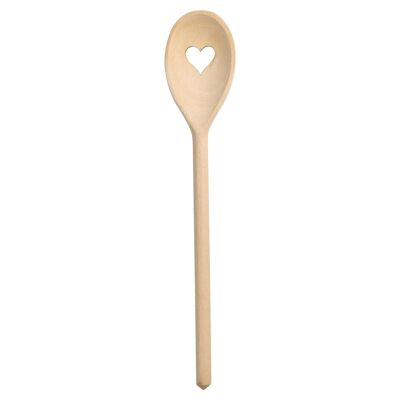 30cm FSC Beech Wooden Heart Spoon - Brown - By T&G
