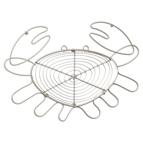 31.5cm x 23.5cm Ocean Crab Metal Wire Trivet - Grey - By T&G