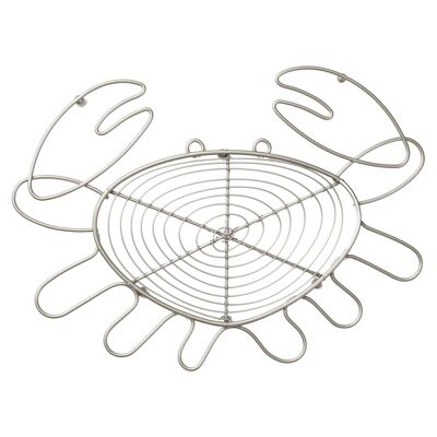 Dessous de plat en fil métallique Ocean Crab de 31,5 cm x 23,5 cm - Gris - Par T&G