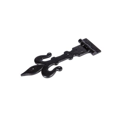 310 mm schwarzes Fleur de Lis T-Scharnier – von Hammer & Tongs