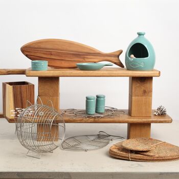 Sets de table en liège avec galets océaniques de 31 cm x 25 cm avec cravate rustique – Marron – Lot de 4 – Par T&G 4