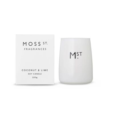320ml Coconut & Lime Soy Wax Scented Candle - By Moss St. Fragrances