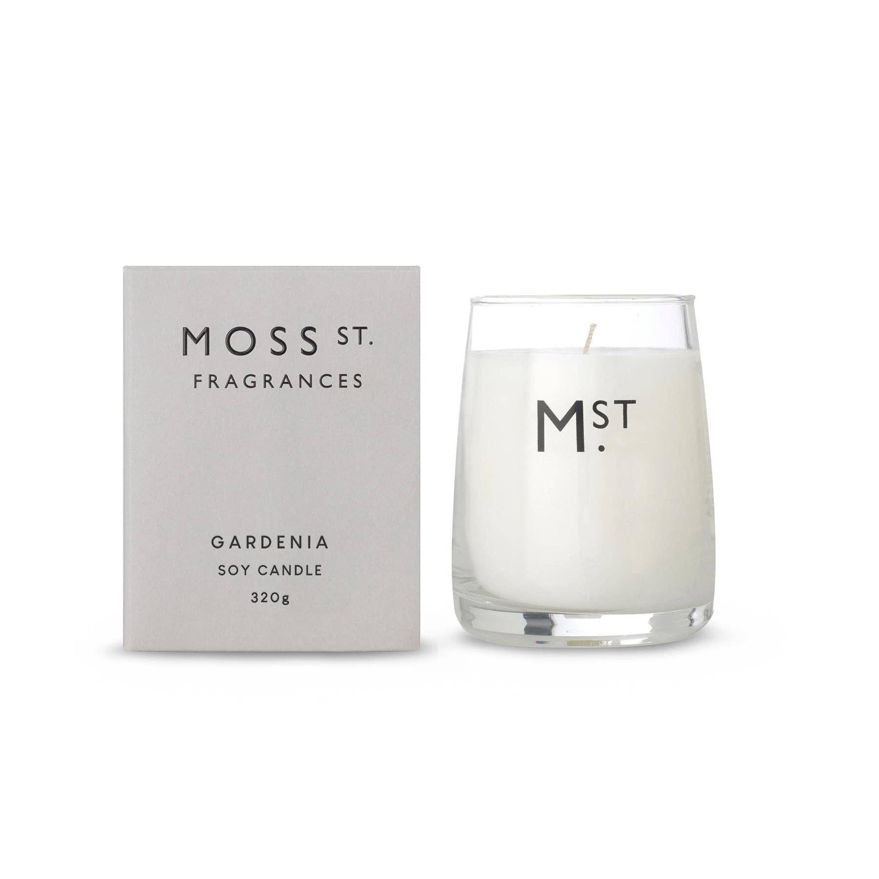 320ml Gardenia Soy Wax Scented Candle - By Moss St. Fragrances