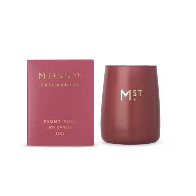 320ml Peony Rose Soy Wax Scented Candle - By Moss St. Fragrances