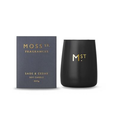 320ml Sage & Cedar Soy Wax Scented Candle - By Moss St. Fragrances