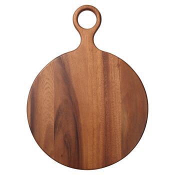 Planche de service ronde en bois de Sienne de Toscane de 33 cm x 45 cm - Marron - Par T&G 1