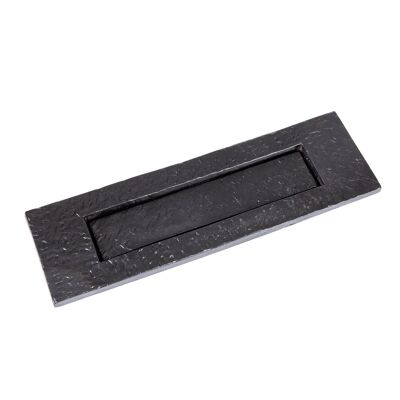 340 x 100mm Black Rustic Letter Plate - By Hammer & Tongs