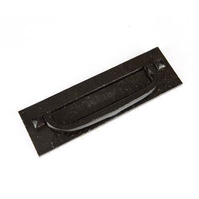 340 x 105mm Black Antique Letter Plate with Knocker - By Hammer & Tongs