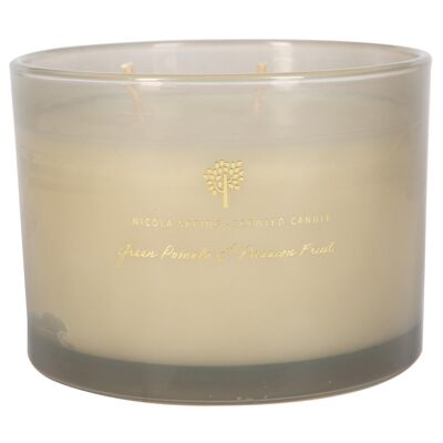 350g Double Wick Green Pomelo & Passion Fruit Soy Wax Scented Candle - by Nicola Spring