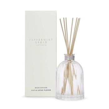 Diffuseur à roseaux parfumé à la fleur de lys et de lotus de 350 ml - Par Peppermint Grove 1