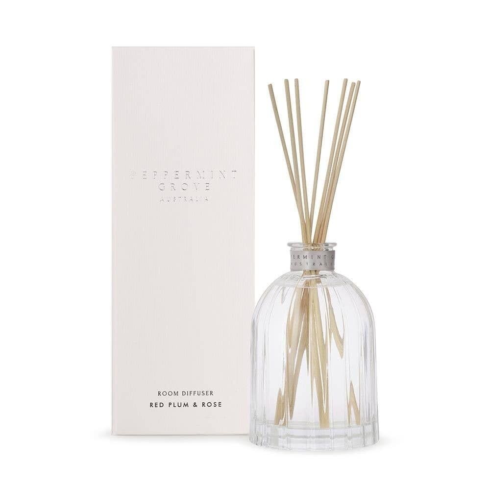 350ml Red Plum & Rose Scented Reed Diffuser - By Peppermint Grove