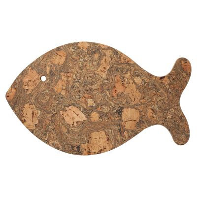 36,5 cm x 22,5 cm Ocean Fish Cork Pot Stand - Marron - Par T&G