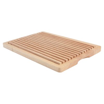 36.5cm x 25.5cm Wooden Bread Cutting Board with Crumb Catcher - Brown - By T&G
