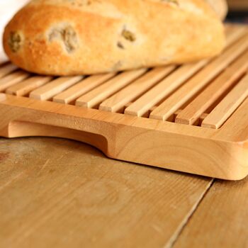 36.5 cm x 25.Planche à découper à pain en bois de 5 cm avec ramasse-miettes - Marron - Par T&G 3