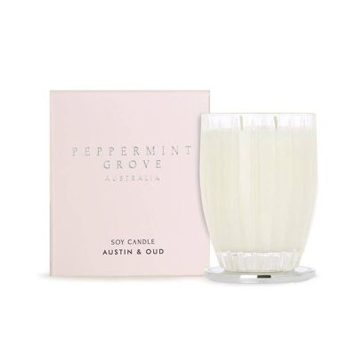 370ml Austin & Oud Soy Wax Scented Candle - By Peppermint Grove