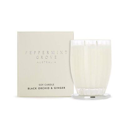 370ml Black Orchid & Ginger Soy Wax Scented Candle - By Peppermint Grove
