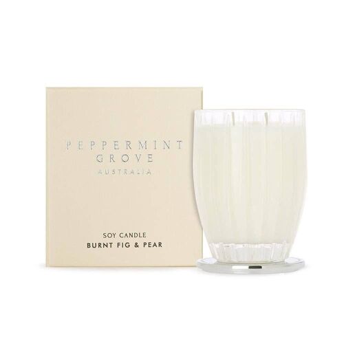 370ml Burnt Fig & Pear Soy Wax Scented Candle - By Peppermint Grove